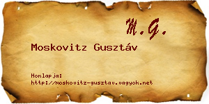 Moskovitz Gusztáv névjegykártya